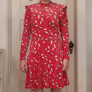 Long Sleeved Holiday themed Dress Xhilaration Sz M